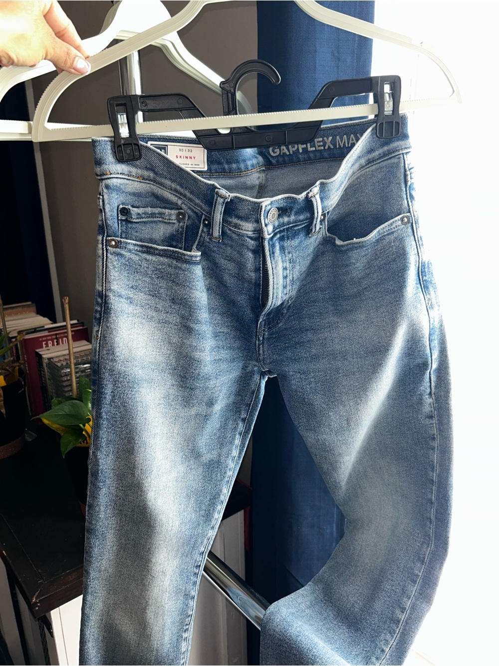 GAP Men's Washed Light Blue Skinny Jeans